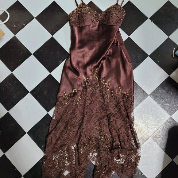 Sue Wong Brown Shear Dress - Picture 1 of 5